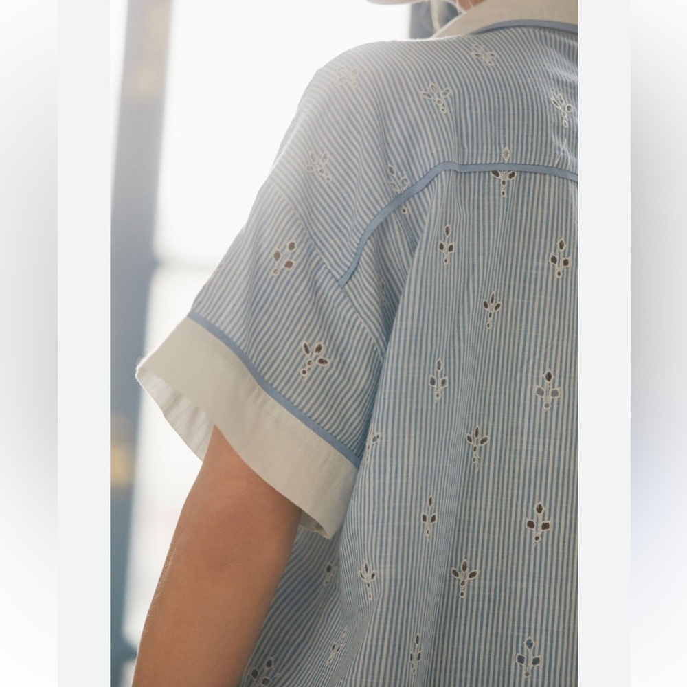 Anthropologie Bijou striped pajama top - Picture 5 of 13